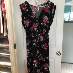 Black floral jumpsuit